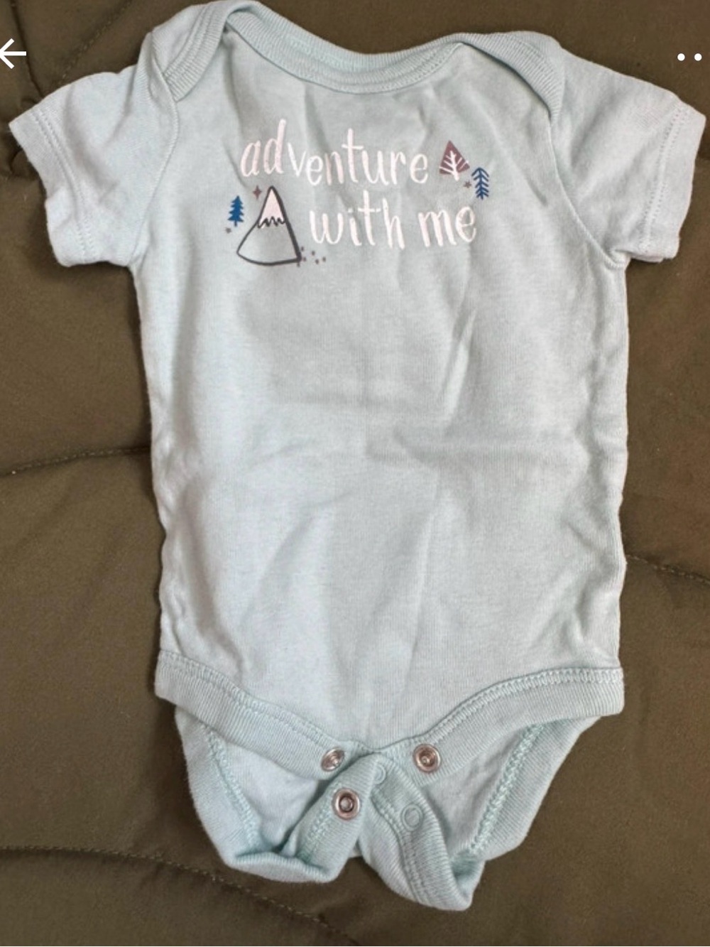 Adventure With Me Light Blue Baby One-Piece